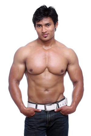 indian young fitness man posing to the camera